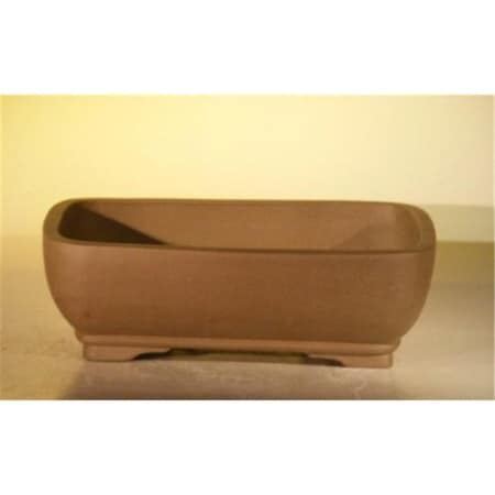Marco Frio 6.5 x 4.5 x 2.125 in. Tan Unglazed Ceramic Bonsai Pot, Rectangle MA2192026
